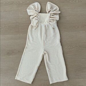 Zara Yellow and White Kids Jumpsuit